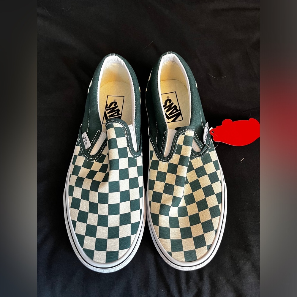 NWT Green Checkered Vans